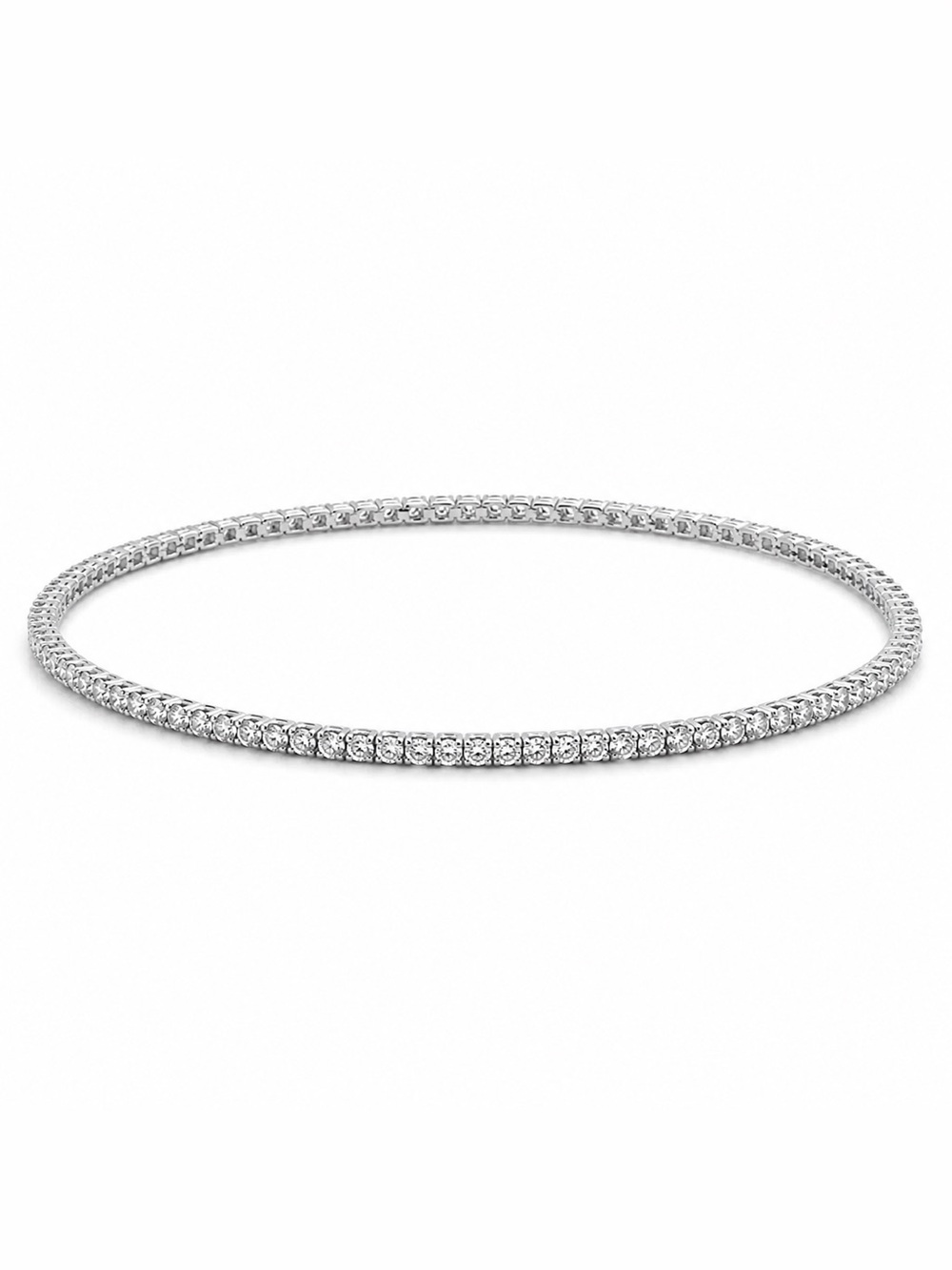 Stretchy Waterproof Rhinestone Silver Tennis Bracelet